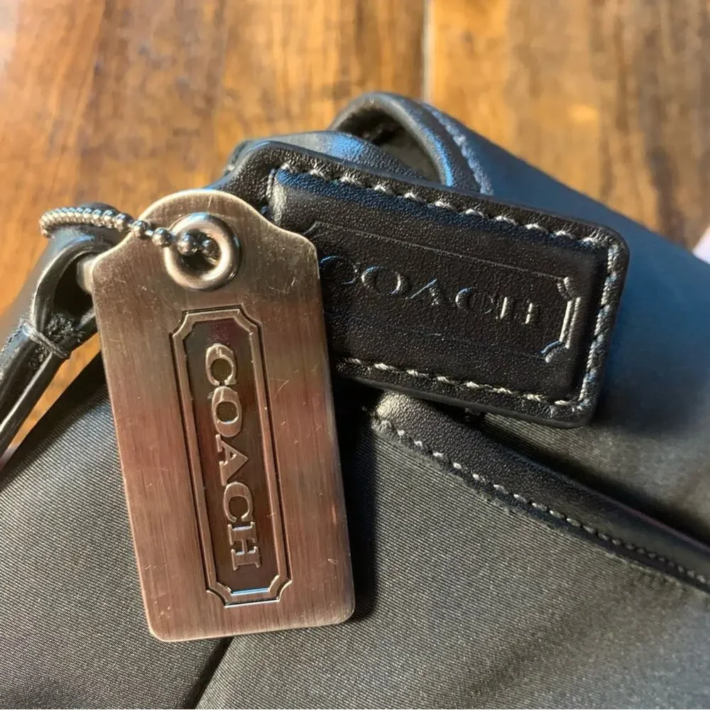 Coach Nylon Laptop Messenger Bag in Black with Silver Hardware